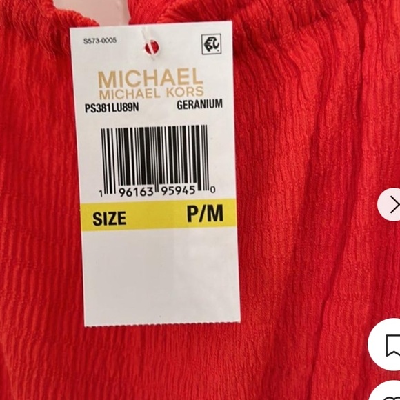 Michael Kors Smocked Square Neck Cami Dress Red Geranium‎ Size PM Stitch Fix NWT - Picture 12 of 15